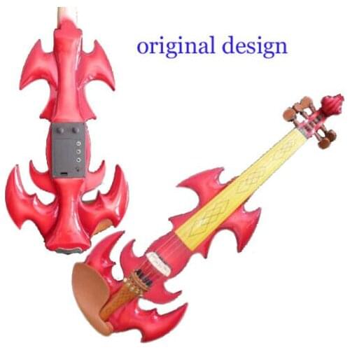 Best model fancy Crazy-1 art streamline red 5strings 4/4 electric violin # 9034