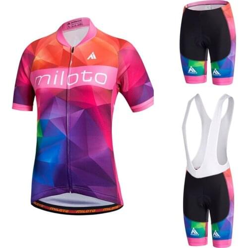 MILOTO 2020 summer women PRO TEAM cycling jersey 3D pads bib short set Ropa Ciclismo quick dry TOP bike shirts Maillots Culotte