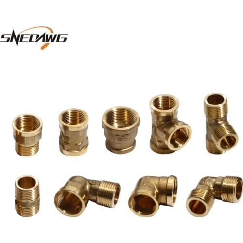 Copper Water Pipe Fitting Straight Elbow Tee Female Male Thread Brass Pipe Joint 25/32mm Water Oil Gas Pipe Fitting Connector