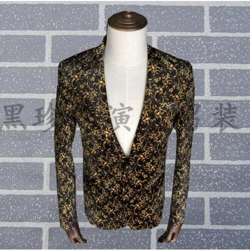 Men Suits Designs Personalized Printing Stage Costumes For Singers Men England Blazer Dance Clothes Jacket Star Style Punk