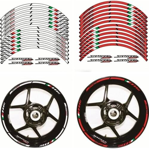 Motorcycle Wheel Decals Stickers Set Rim Stripes Laminated For APRILIA SHIVER 750