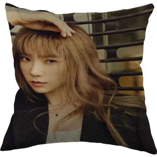 Singer Taeyeon Cushion Pillow Tent,Office,Home Cotton Linen Zippered Pillowcase Family Home Accessories Customizable One Side