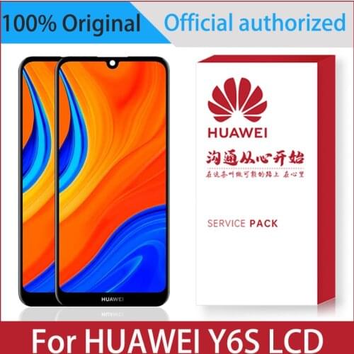 Original 6.09'' Display With Frame For Huawei Y6S JAT-L41 LCD Display Touch Screen Digitizer Assembly Repair Replacement