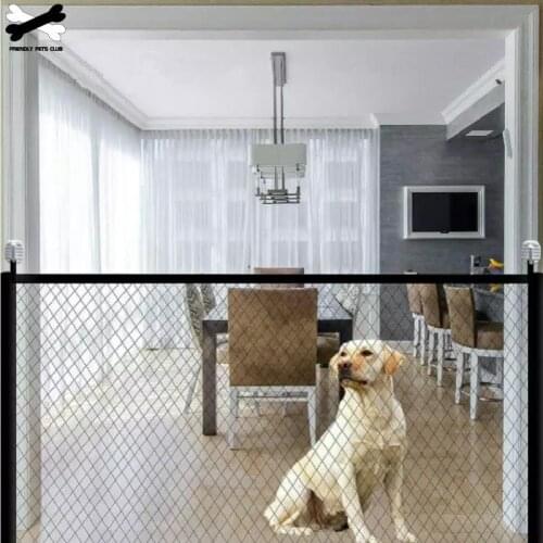 Portable Folding Mesh Fence For Dog Safety Gates Baby Safe Guard Pet Accessories Install Anywhere Indoor Stairs