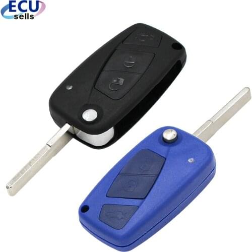 Flip Remote Key 3 Button 434MHz PCF7946 Chip For Fiat 500 Panda Idea Punto Stilo Ducato-Blue/Black color for choose