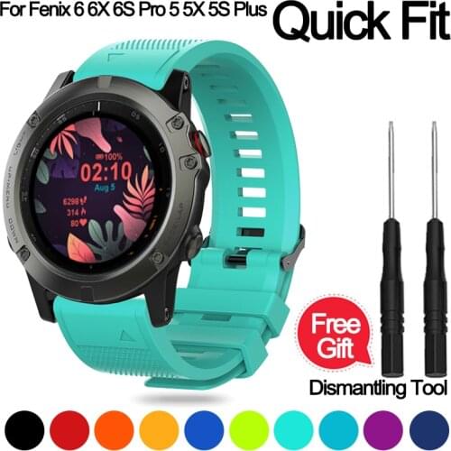 20mm 22mm 26mm Watch Band Wrist Strap For Garmin Fenix 3 5 5X 5S Plus 6 6X 6S Pro Forerunner 935 Quick Release Silicone Bracelet