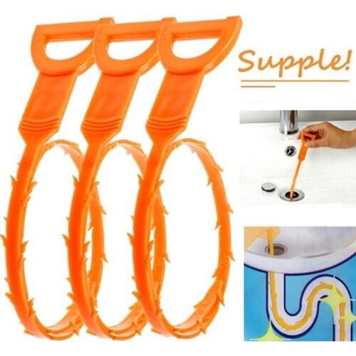 Kitchen Sink Bath Hair Cleaner Remover Chain Hook Brush Bathtub Long Hair Clog Removal Shower Plug Hole Hair Collector Catcher S