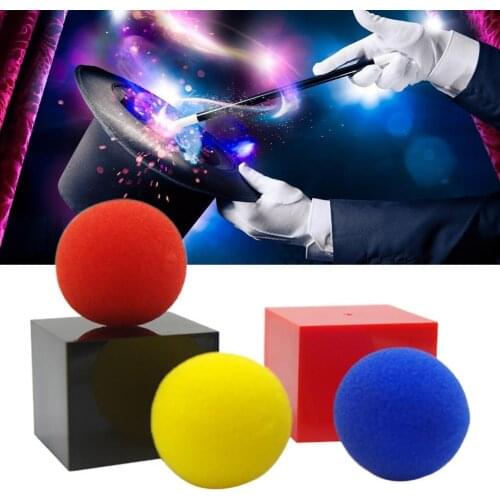 Props Box With Three Colored Sponge Balls Street Close-up Tricks Toys Illusion Performance Classical Stag O1F1