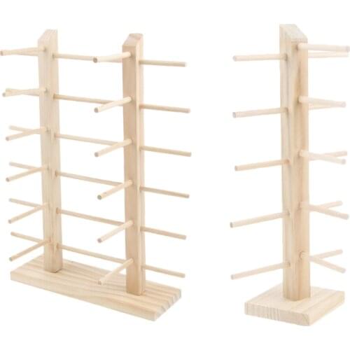 2pcs Premium Wood Sunglasses Eyeglass Eyewear Rack Display Stand