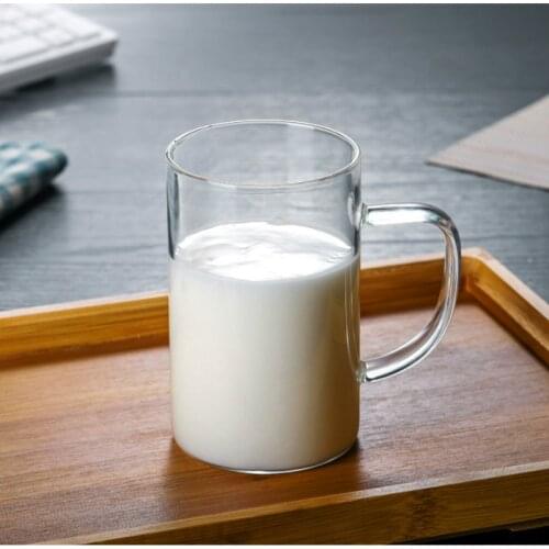 500ml glass beer mug breakfast milk glass large capacity glass with handle cup high temperature transparent cup