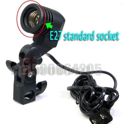 Studio E27 AC Swivel Socket Adatper Light Stand Mount Umbrella Lamp Bulb Holder Single Light Holder