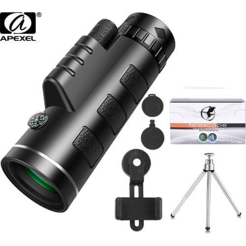APEXEL 40X60 Zoom Telescope Monocular High Power Clear Pocket MobilePhone Lens with SmartPhone Holder for Camping Hunting Hiking