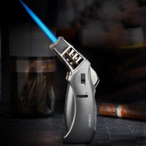 Jobon Outdoor Pen Spray Gun Jet Torch Lighter Turbo Gas Kitchen BBQ Metal Windproof Butane Cigar Pipe Lighter Gadgets For Men