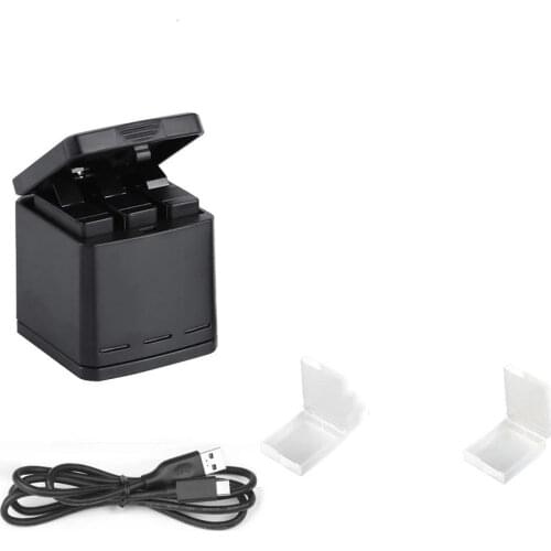 TELESIN 3 Pack Battery For Hero 8 Black 3 Slots Battery Charger LED Storage Box for GoPro Hero 8 7 6 5 Black Camera Accessories