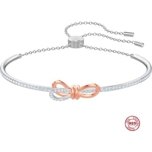 Fashion Charm Pure 925 Silver Original 1:1 Copy, Elegant Temperament Fashion Trend Wild Bracelet Female Luxury Jewelry Gifts