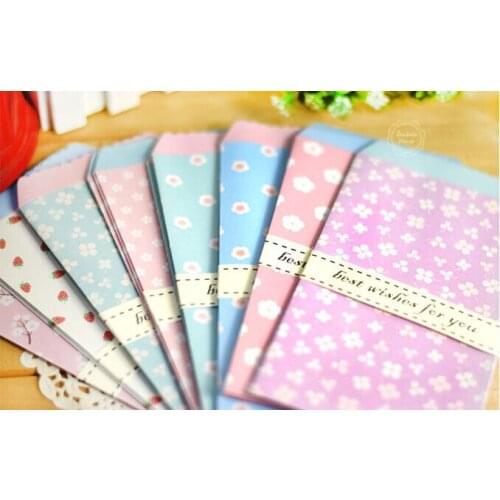 10pcs/bag mixed New Cute lovely fresh Paper floral envelope For Card Scrapbooking Gift korean statonery papelaria