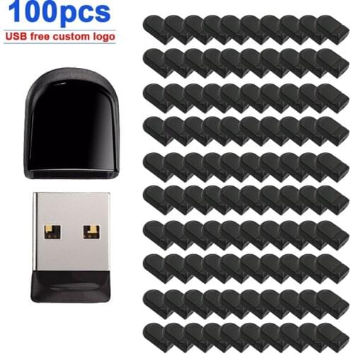 100pcs/lot Custom Logo Mini Metal USB 2.0 Flash Drive Usb Pendrive 64GB 32GB 16GB 8GB 4GB Memoria Usb Stick pen drive for Gift
