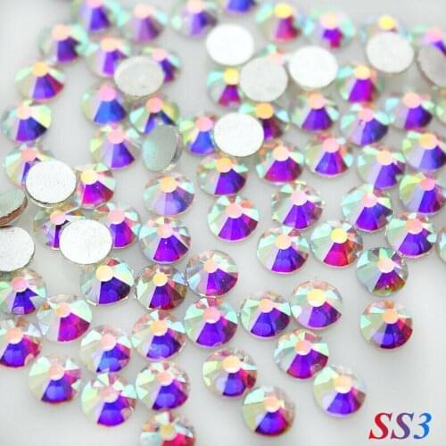 1440/288/144P SS2-SS50 Glitter AB colors Rhinestones Crystal Flat back 3D Nail Costume Decos Crafts wedding Dress Garments Diy
