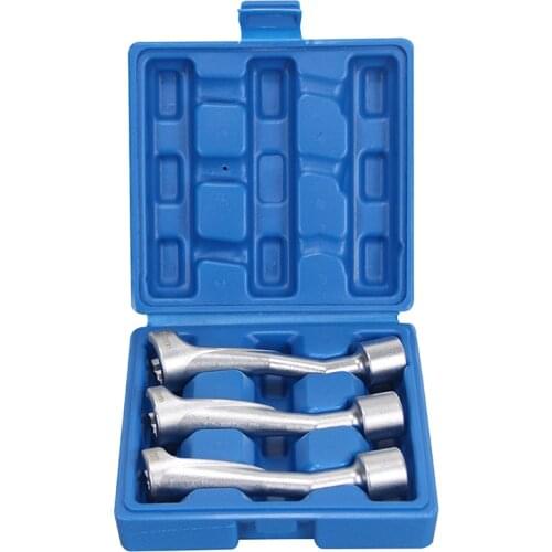 3pc Fuel Injection Pipe Socket Set 1/2” Dr 14mm 17mm 19mm Open Spanner Tools