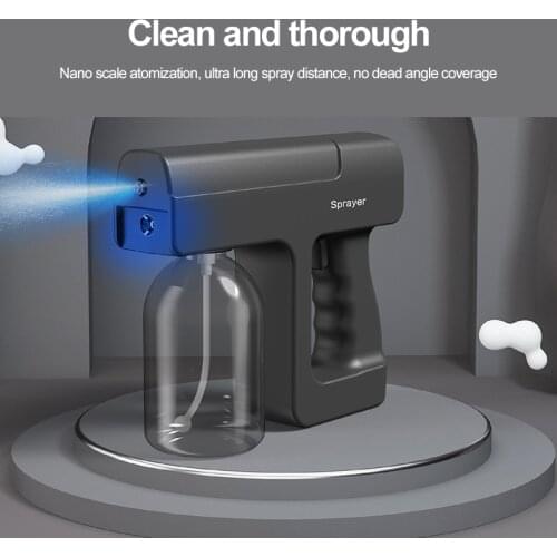 300ML Wireless Nano Atomization Fogger Machine Blue Light Nanos Steam Electric Spray Guns Battery Disinfection Gun Household