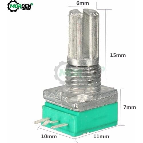 5Pcs B10K 3Pin Single Linear Potentiometer 6mm Knurled Shaft Rotary Potentiometers 10K Ohm With Nuts And Washers Dropship