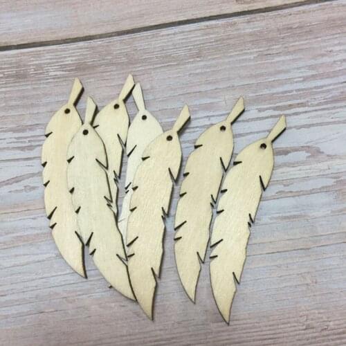 50 laser custom blank wood cutout feather earrings wood carving