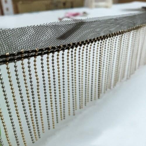 6cm Fringed Copper Gold Chain Beaded Lace Handmade Macrame Lace Clothes Bag Shoes Hat Headscarf Tassel Trim Neckline Accessories