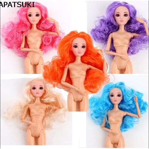 High Quality DIY Toys Accessories Heads For 11.5" Doll Head with Colorful Wavy Hair For 1/6 BJD Doll House Accessories Kid Gift