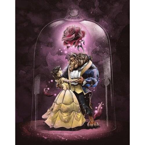 5D DIY Disney New Diamond Painting Full Square/Round Diamond Embroidery Beauty and Beast Cross Stitch Rhinestone Mosaic Decor