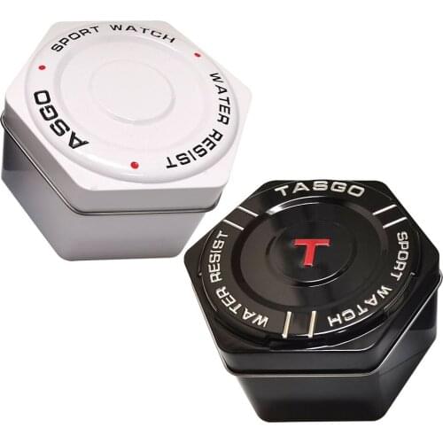 Sport Watch Box Hexagon Metal Black White Original Gift Box Present Case Watches Men Boxs Alloy High Quality Display