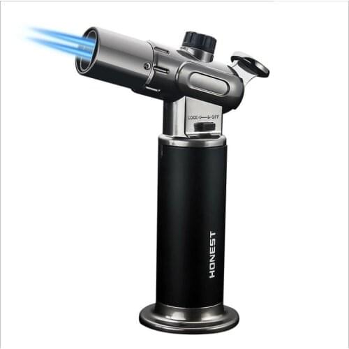 Honest Gas Lighter BC-529 Single OR Double Windproof Flame Could BE Switched Kitchen Accessories Outside Tool