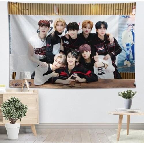 Kpop Boy Stray Kids Tapestry Wall Hanging Decor Tapestry Plants For Home Decoration Camping Tent Travel Sleeping Pad 0622