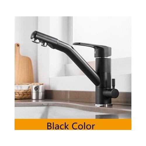 Dual function three-way water filter black kitchen faucet 3-way function filling machine