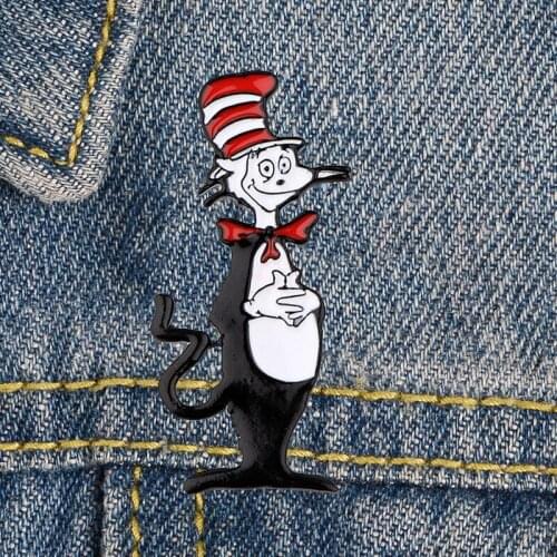 LT624 Movie Cat Enamel Pin Brooches Bag Lapel Pin Cartoon Holiday Badge Backpack Decoration Jewelry Gift for Kids Friends