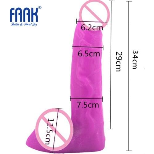 FAAK 34*7.5cm huge cock with suction cup for women, big dildo stimulator for female G-spot anal,strong penis sex toys for women