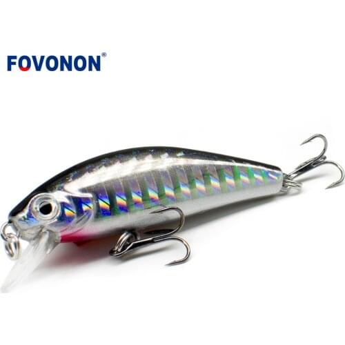 FOVONON Fast Sinking Minnow 5.5cm 6.3g Wobbler Deep Fishing Lure Crankbait Jerkbait Bait Perch Pesca Wobblers Fishing Lures