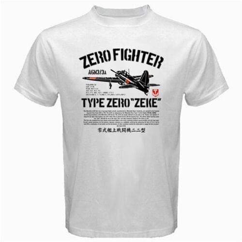 Zero Zeke Japan Navy Kamikaze Fighter Plane Aircraft Model 2020 Newest Cotton Cool Design 3D Fitted T Shirts
