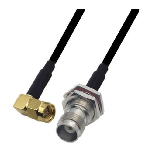 RG174 Cable SMA Male Right Angle to TNC Female bulkhead Extension Coax Jumper Pigtail WIFI Router Antenna RF Coaxial Cable