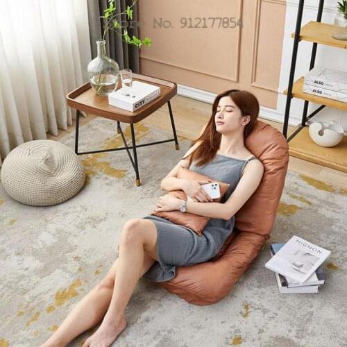 Lazy sofa tatami single bedroom folding backrest legless bay window bed nursing chair technology leather