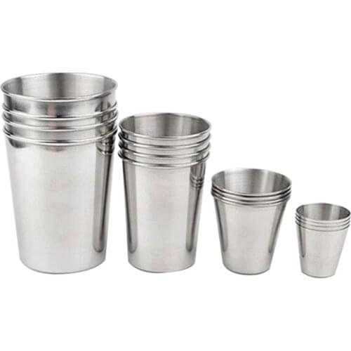 Easy Clean Cups Stainless Steel Wine Glasses Outdoor Camping Cup Travel Cups Drinking Coffee Tea Beer Mugs Barware Kitchen Tool