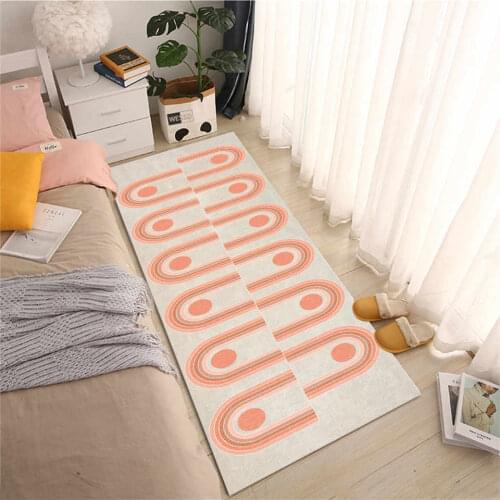Korean Style Cute Girls Bedroom Bedside Rug Soft Flannel Anti-slip Mat Kawaii Long Mat For Sofa Living Room Kitchen Mat Set