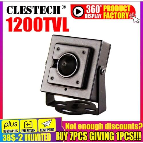 New Micro Cone 3.7mm lens HD 1/4CMOS 1200TVL Small Color Analog Video CCTV Security Mini Camera Surveillance Metal have Bracket
