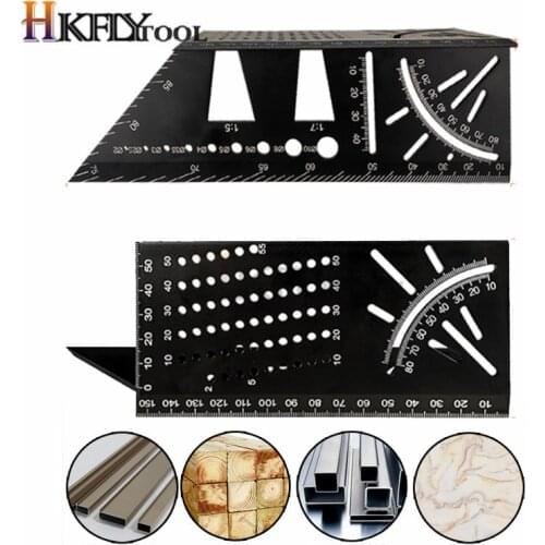 Multifunctional Angle Ruler 45 90 Degree Aluminum Alloy Accurate Woodworking Square Angle Ruler Marking Gauge Carpenter Tool