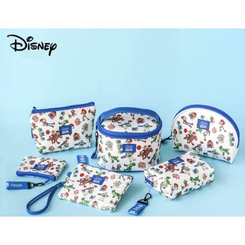 Disney Genuine Toy Story Fashion Women Multi-Function Storage Bucket Bag Makeup Bag Coin Purse