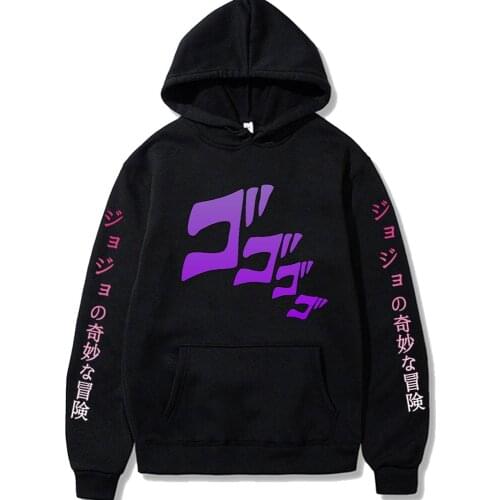 Jojos Bizarre Adventure Anime Print Mens Hoodies Long Sleeve Hip Hop Pullover Sweatshirt