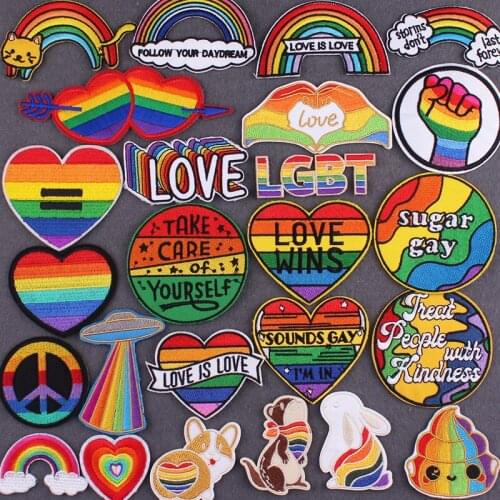 Gay Pride Patches For Clothing Love Is Love Rainbow Stickers Iron On Patches On Clothes LGBT Accessories Badges On Jackets