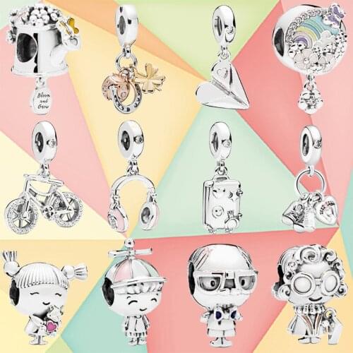 Summer New Dumbo Pink Ladybird Suitcase Necklace Pendant Suitable For Original Bracelets And Necklaces Original Diy Jewelry