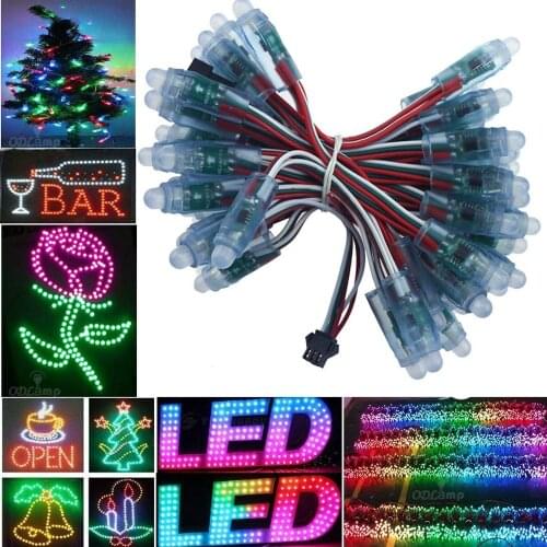 12mm WS2811 IC RGB LED Pixels Module String Light IP68 waterproof 5V Digital Festival lamp 50PCS addressable