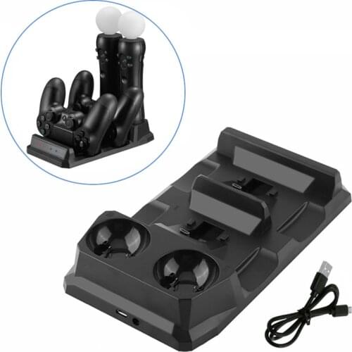 For Playstation 4 For PS Move PS4 Game Accessories For Dualshock4 Joystick Controller Charger Dock Station 4 in 1 Holder Base