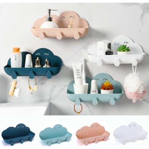Bathroom Shelves Rack Shower Caddy Organizer For Wall Mounted Hooks Kitchen Seasoning Storage Rack Shampoo Tray Stand Book Shelf